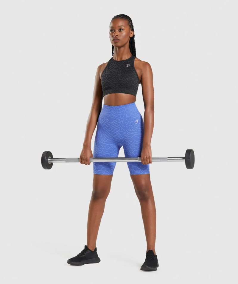 Women's Gymshark Adapt Animal Seamless Cycling Shorts Blue | NZ 0WVPFZ